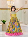 OC 228 Heavy Chinon With Embroidery Sequence Work With Soft Printed Work Gown With Dupatta Wholesale Online